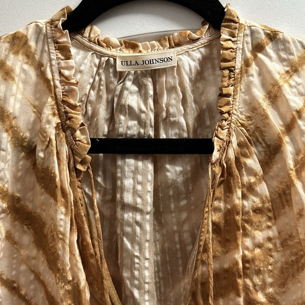Ulla Johnson Gold and Cream Blouse - Picture 2 of 5